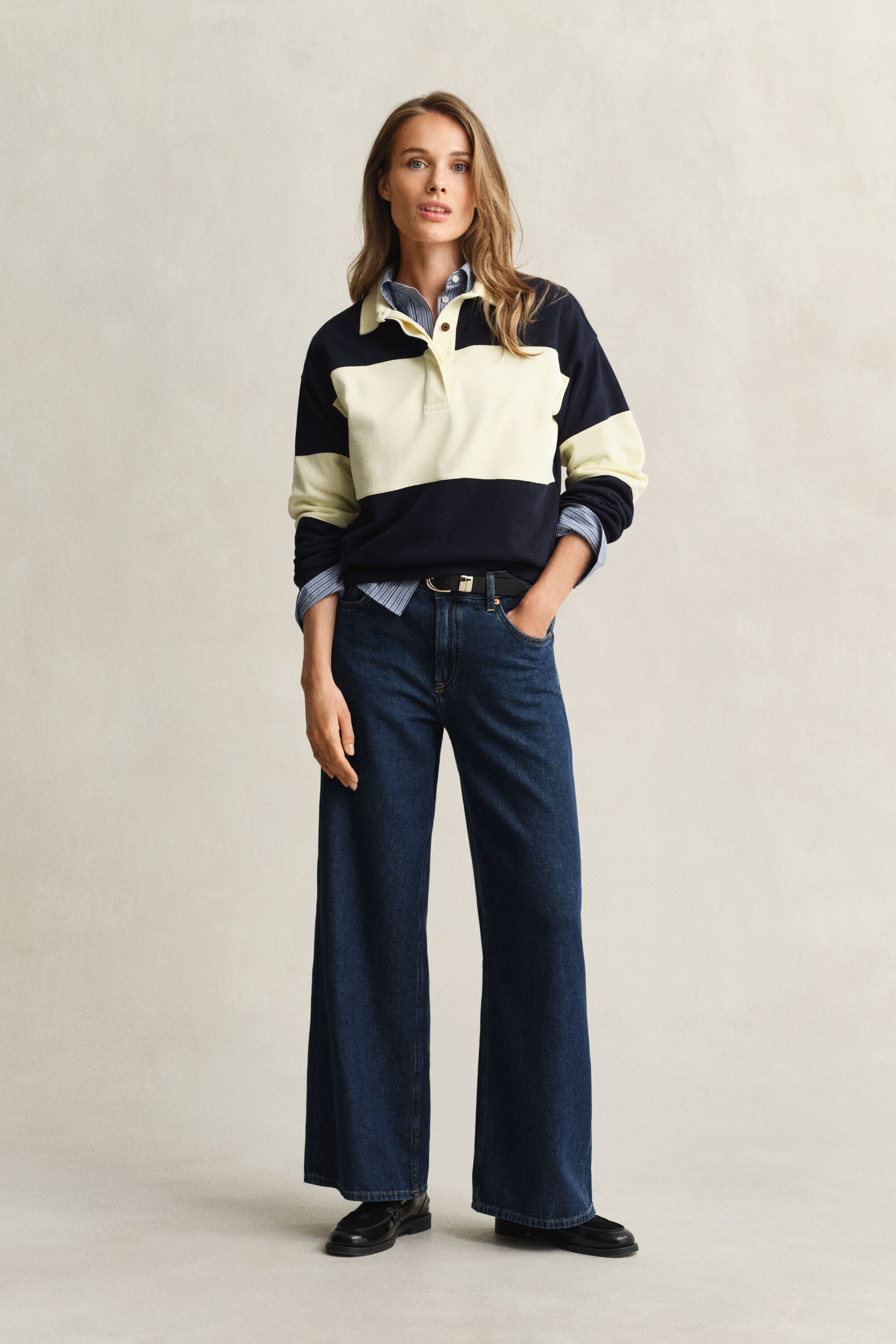 Rugger colour block in piqué a rilievo