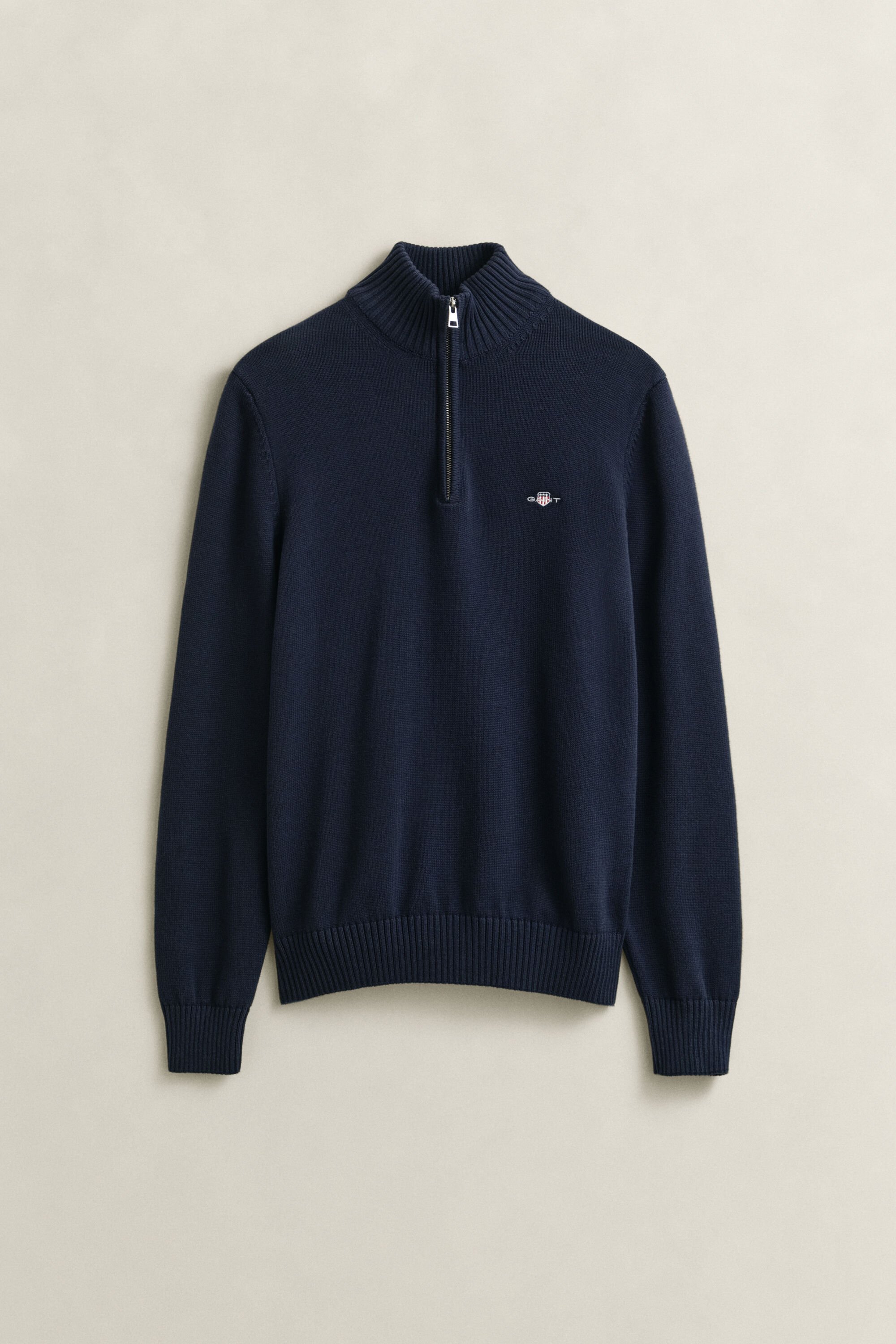 Maglia in cotone casual con zip corta