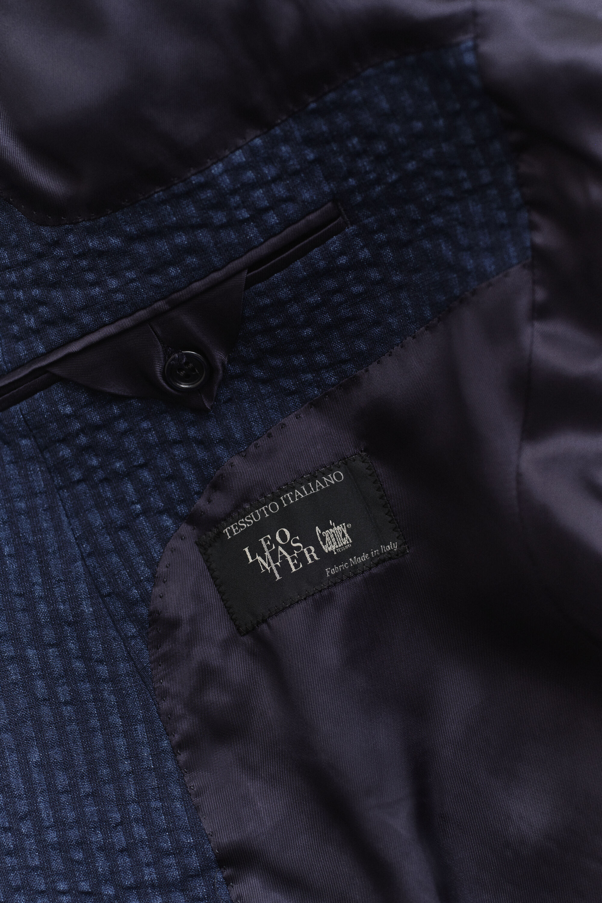 Giacca da abito in seersucker indaco