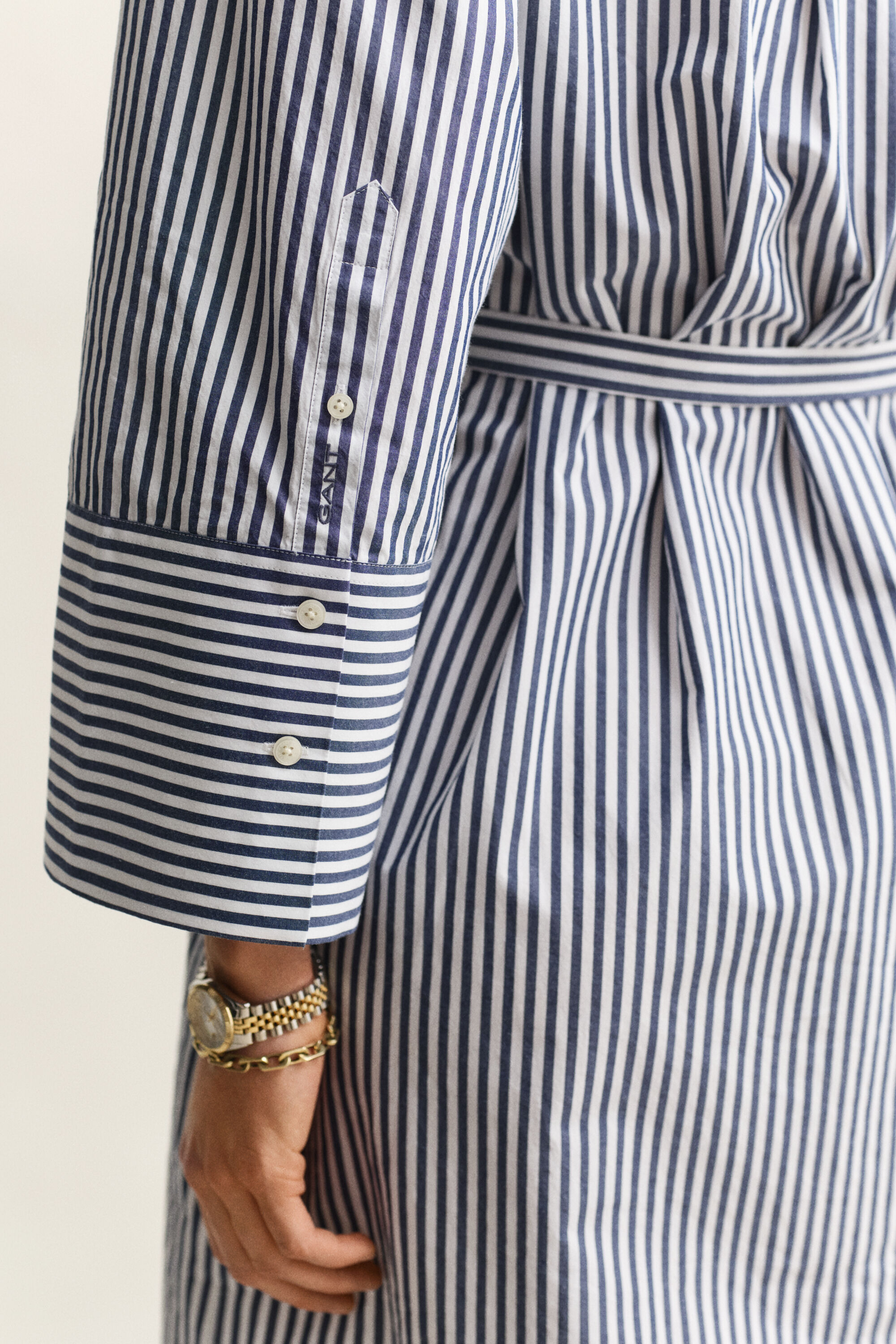 Abito chemisier in popeline a righe