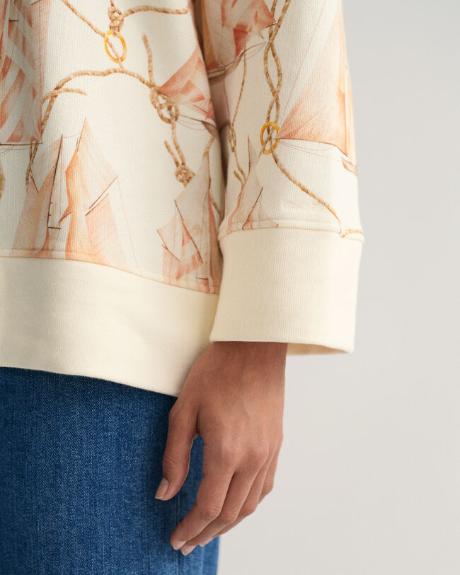 Felpa con cappuccio con stampa Sailing