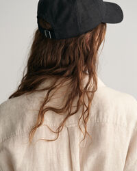 Abito chemisier in lino a maniche corte