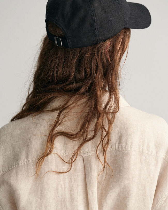 Abito chemisier in lino a maniche corte