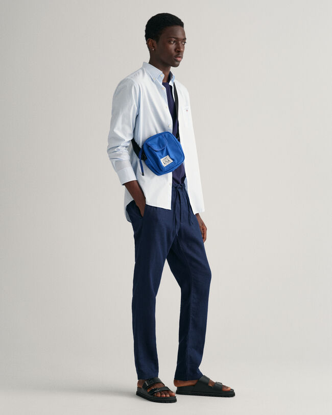 Pantaloni con coulisse in lino relaxed fit