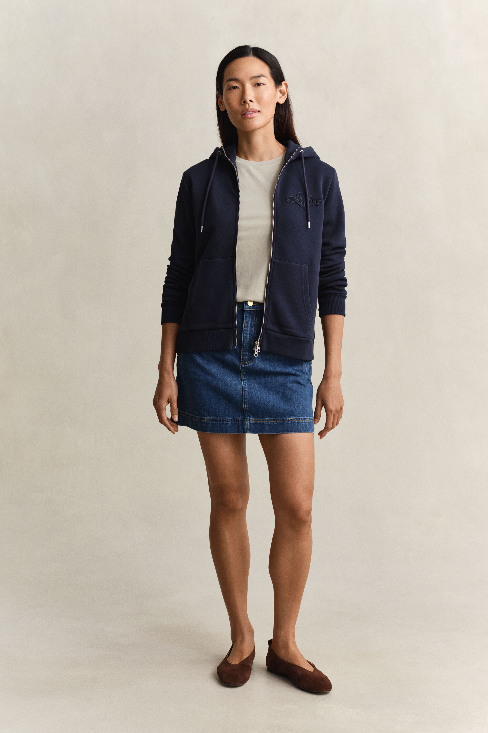 Felpa con zip e cappuccio Tonal Shield