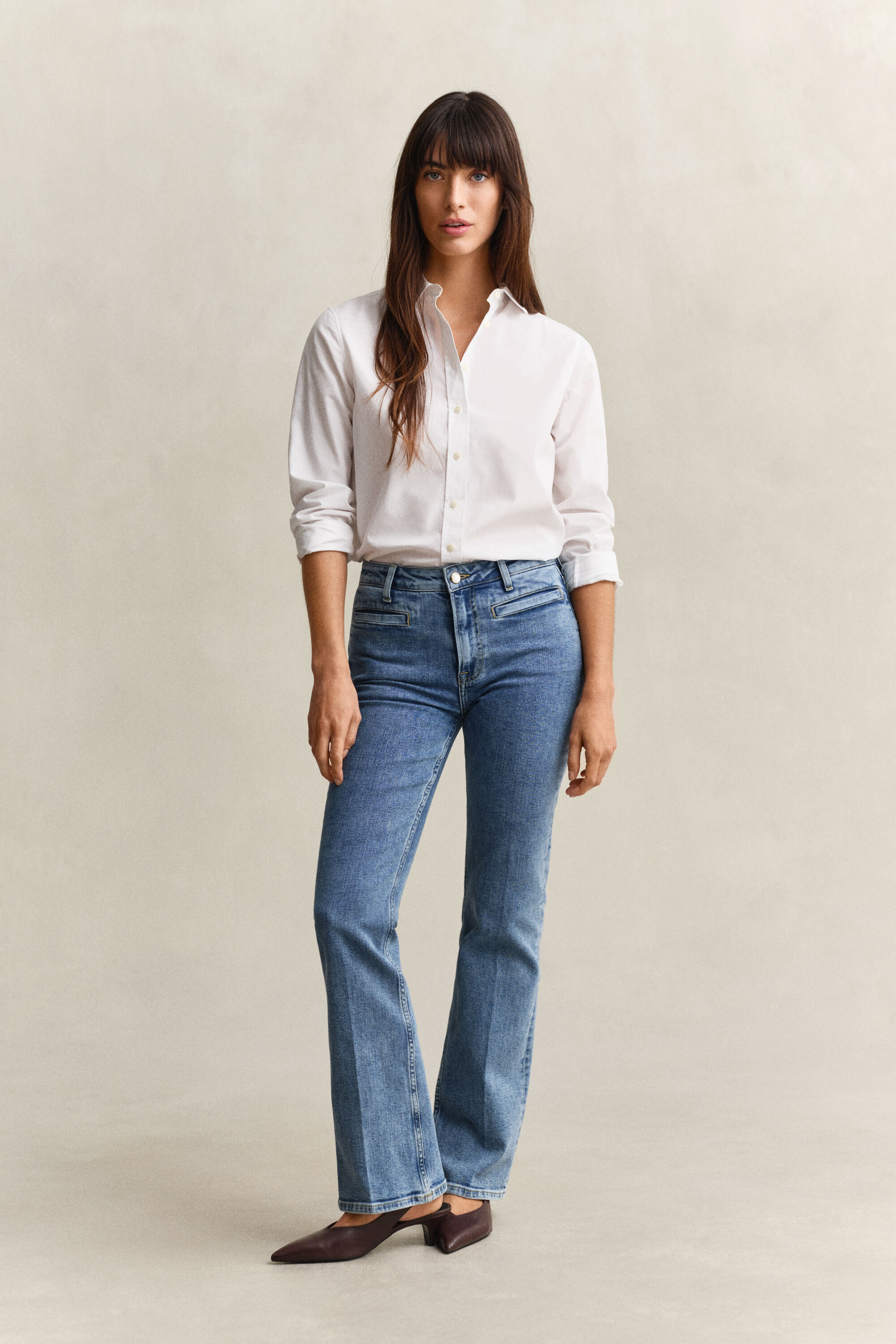 Jeans svasati con motivo Monogram