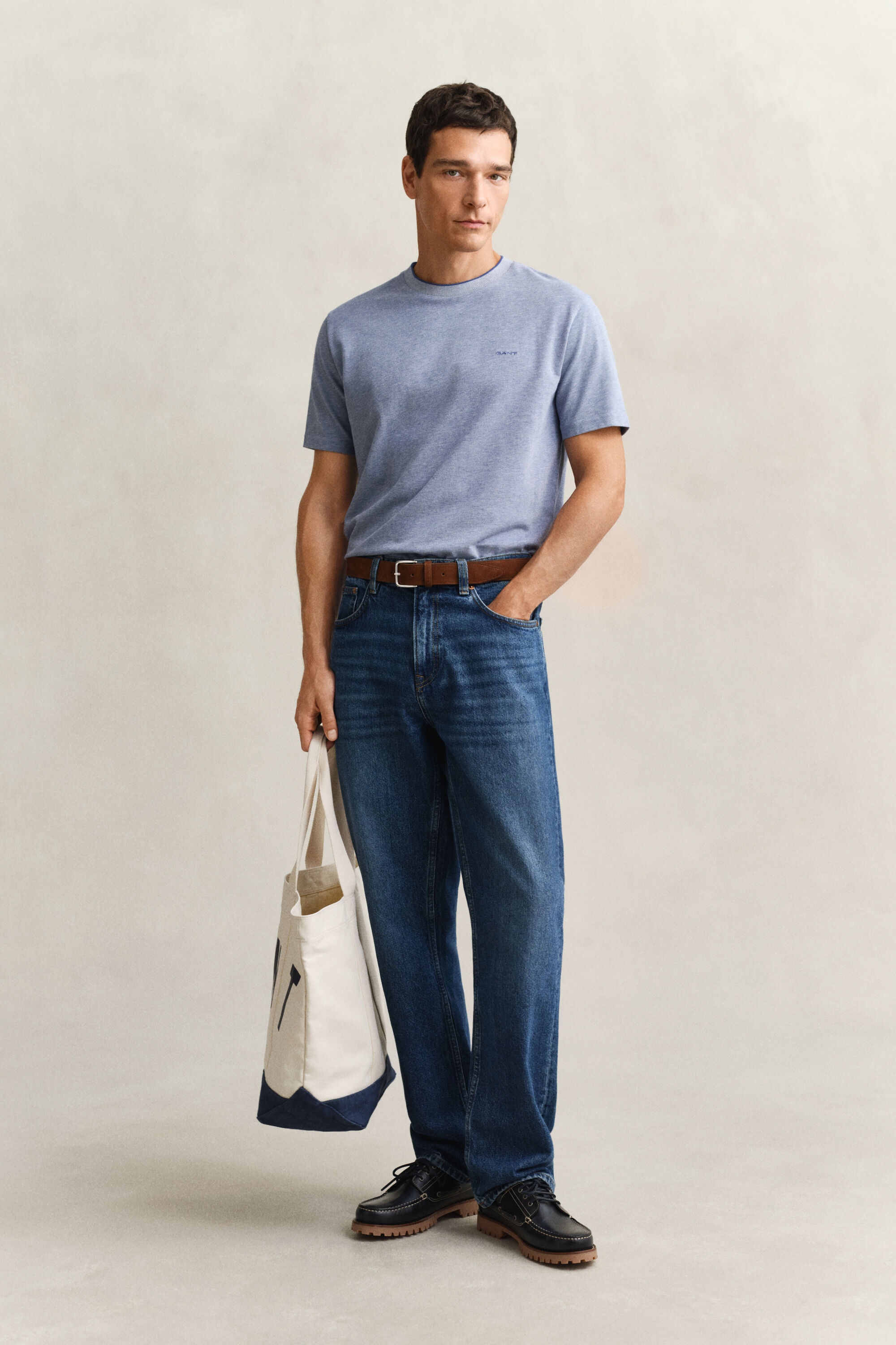 T-shirt in piqué bicolore