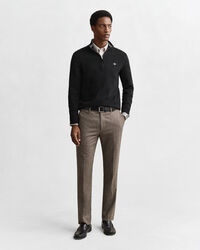 Maglia in cotone classico con zip corta