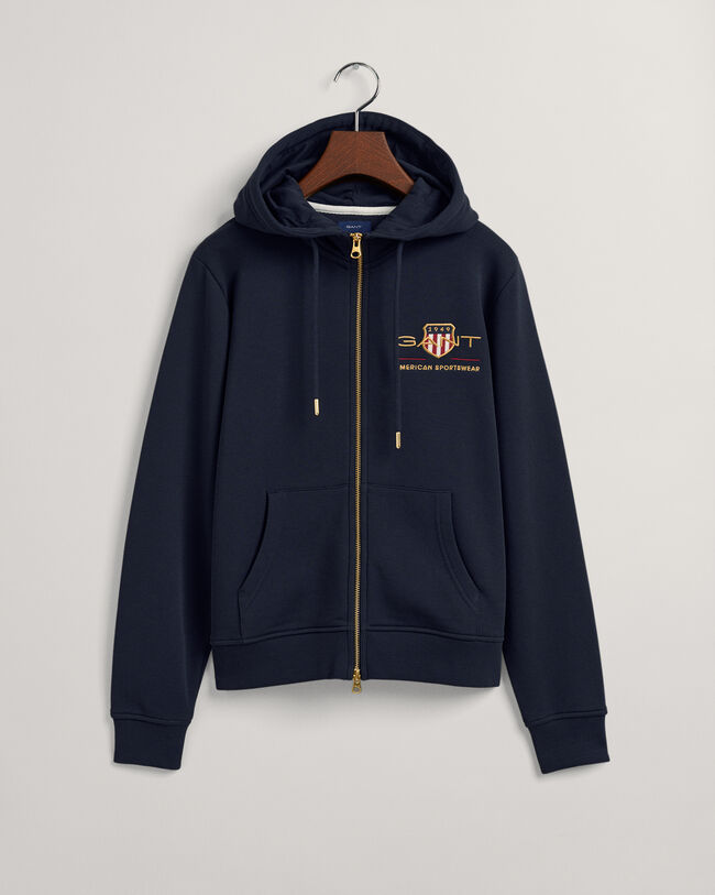 Felpa Archive Shield con cappuccio e zip