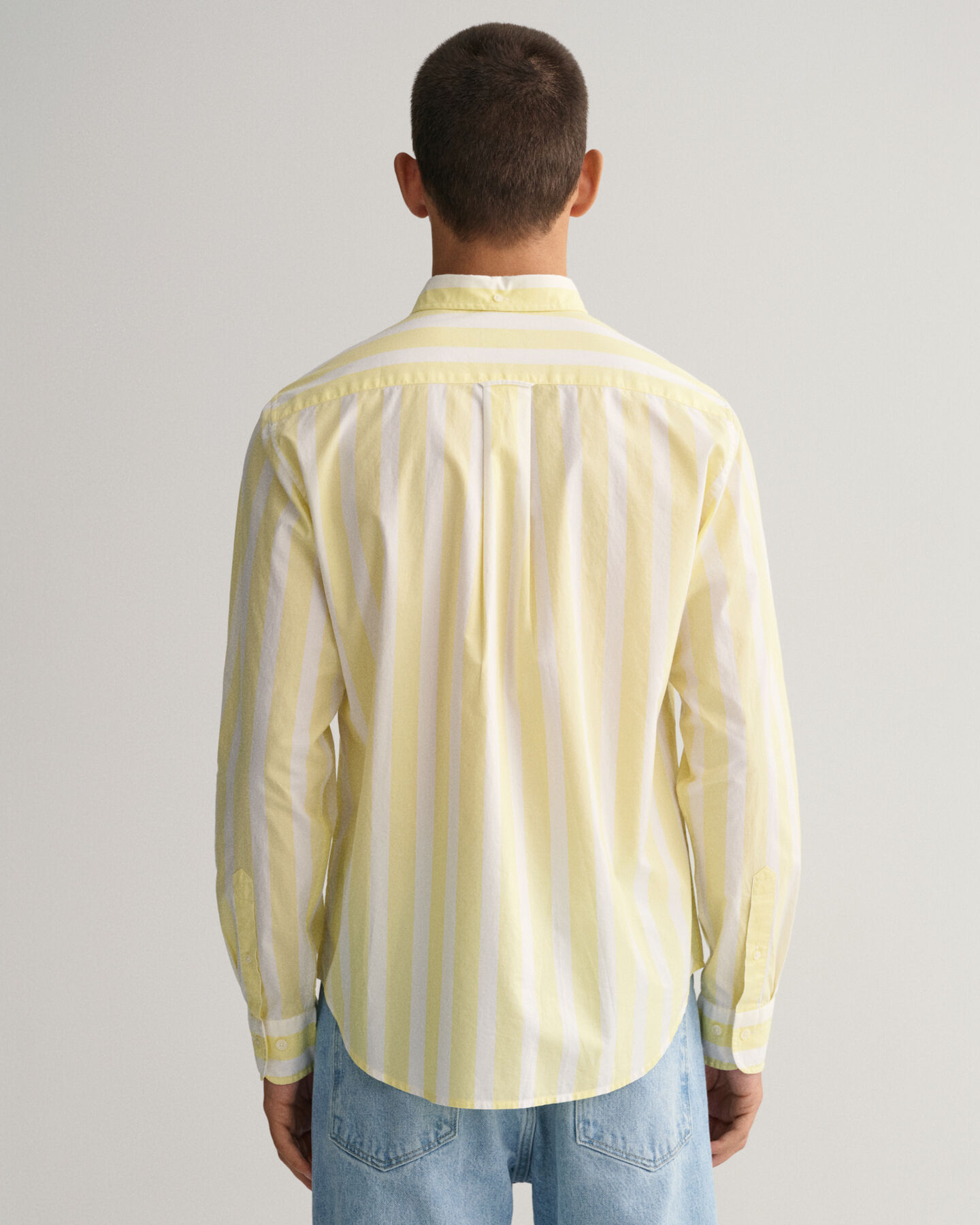 Camicia in broadcloth a righe larghe regular fit