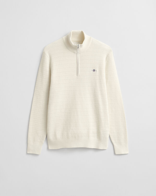 Maglia con zip corta a mini trecce