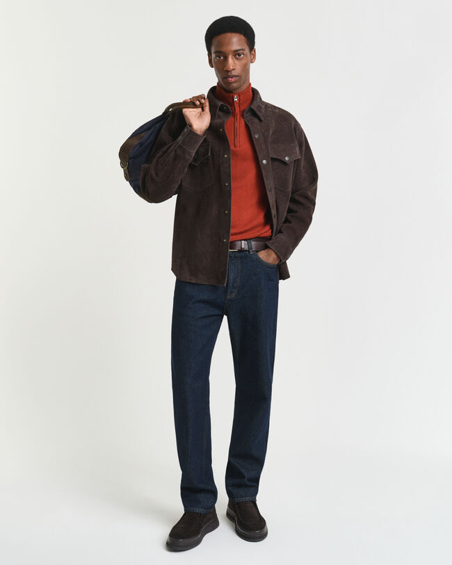 Maglia in lana d’agnello finissima con zip corta