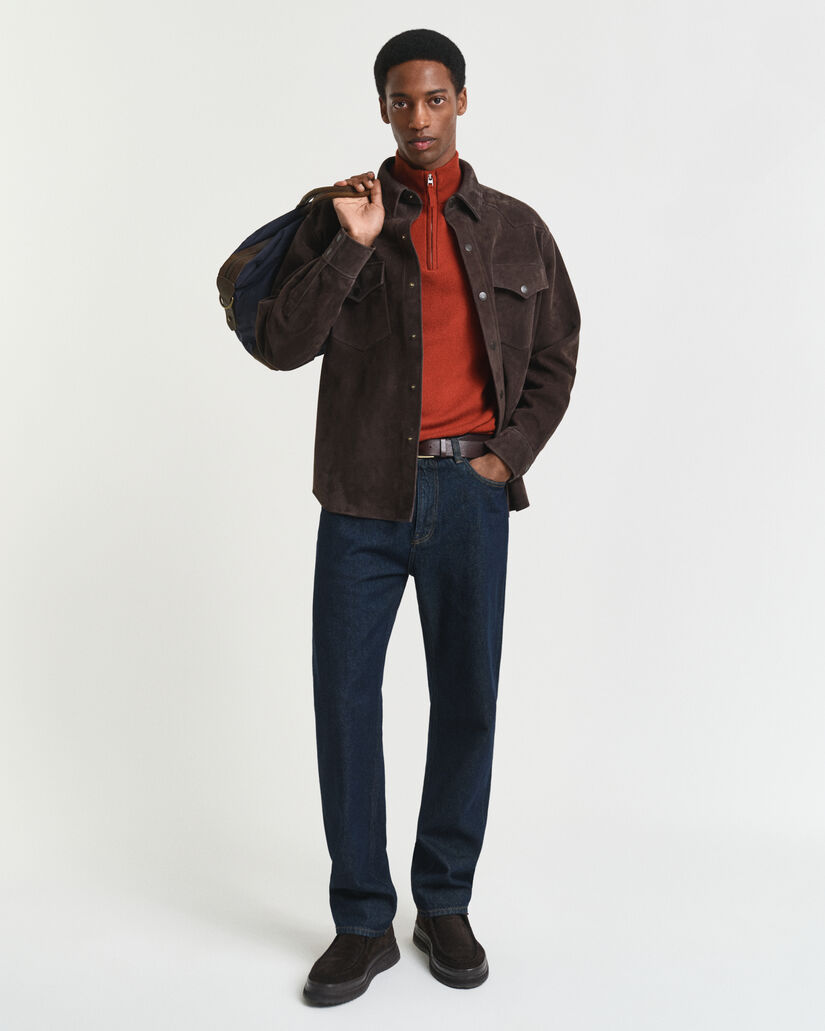 Maglia in lana d’agnello finissima con zip corta