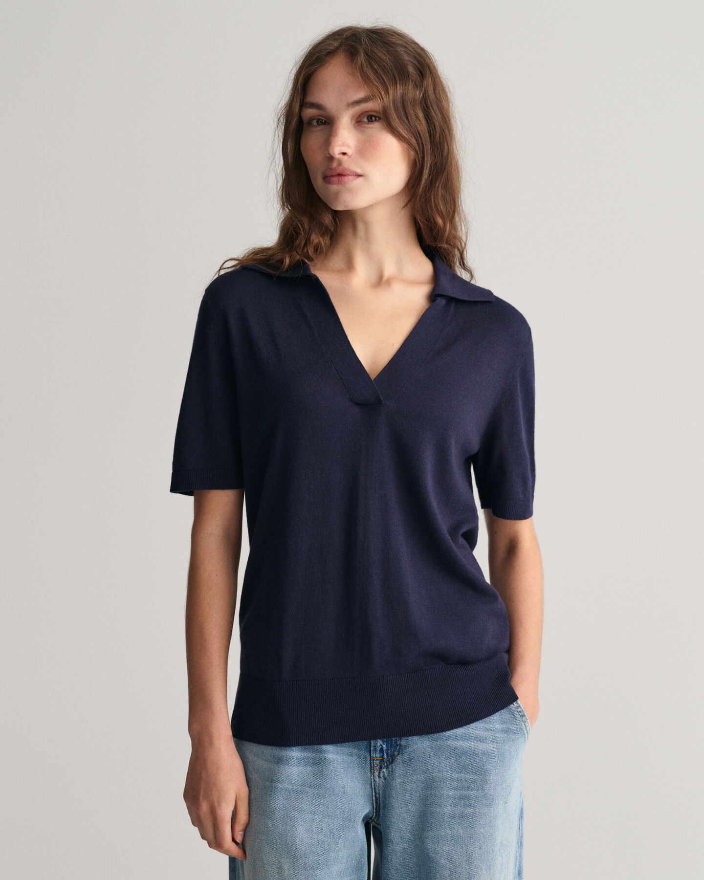 Rugger a maniche corte in maglia fine