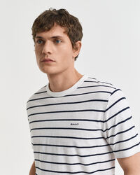 T-shirt in lino e cotone a righe
