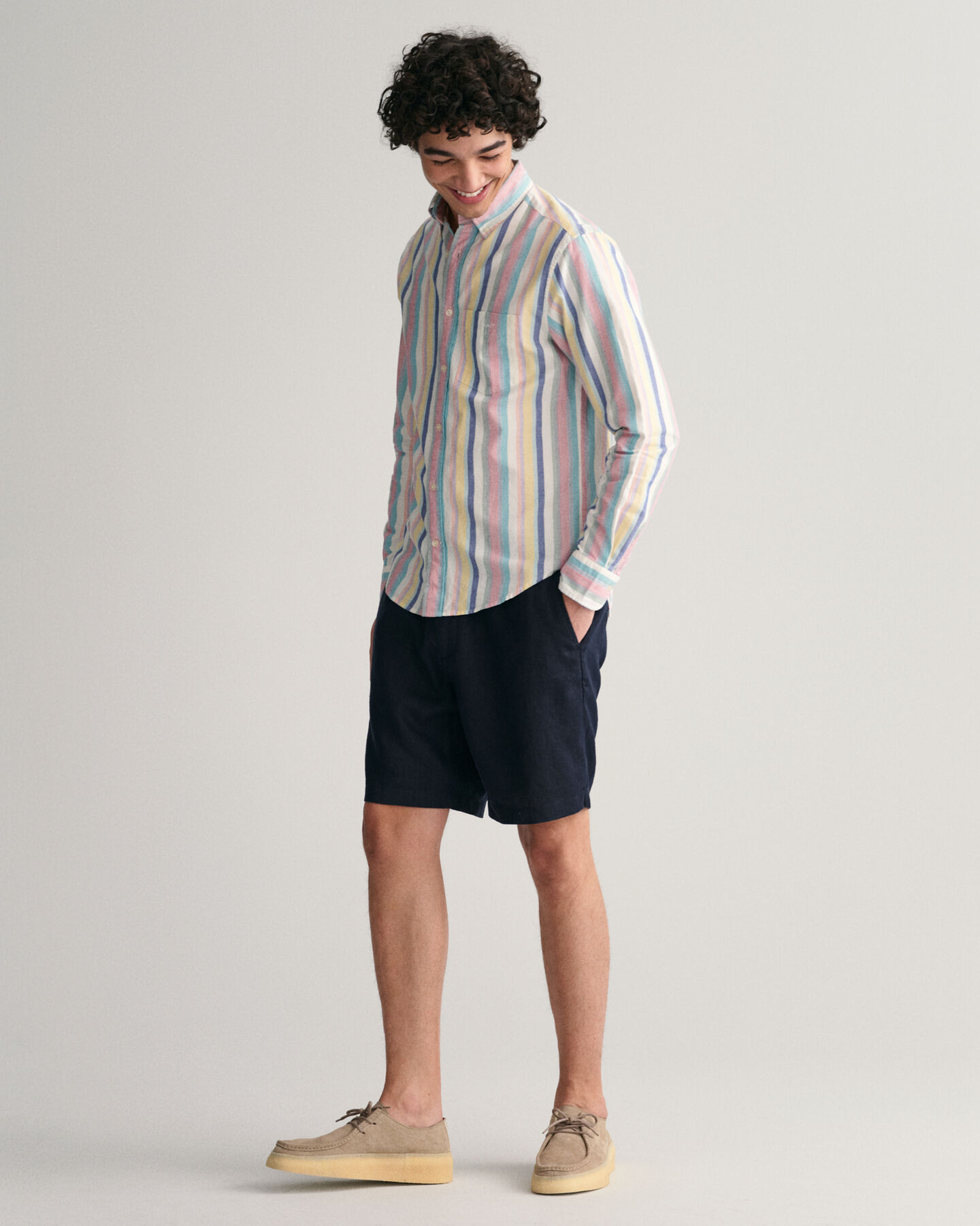 Pantaloncini con coulisse in lino