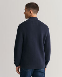 Maglia in cotone testurizzato con zip corta