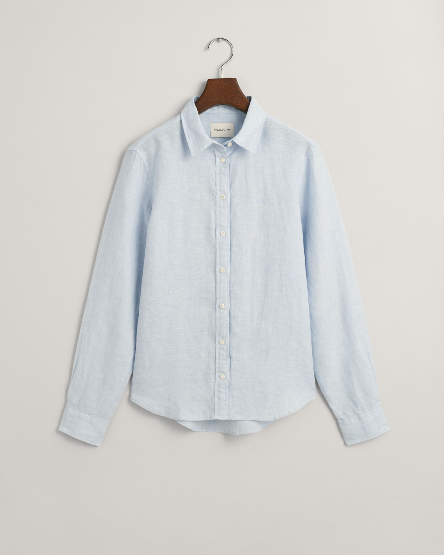 Camicia di lino a quadri in chambray regular fit