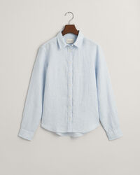 Camicia di lino a quadri in chambray regular fit