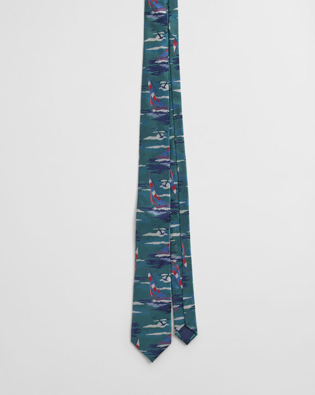 Cravatta di seta Sailing con stampa
