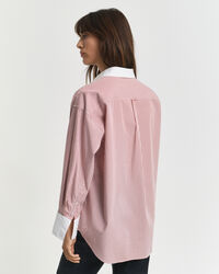 Camicia a righe con colletto a contrasto oversize