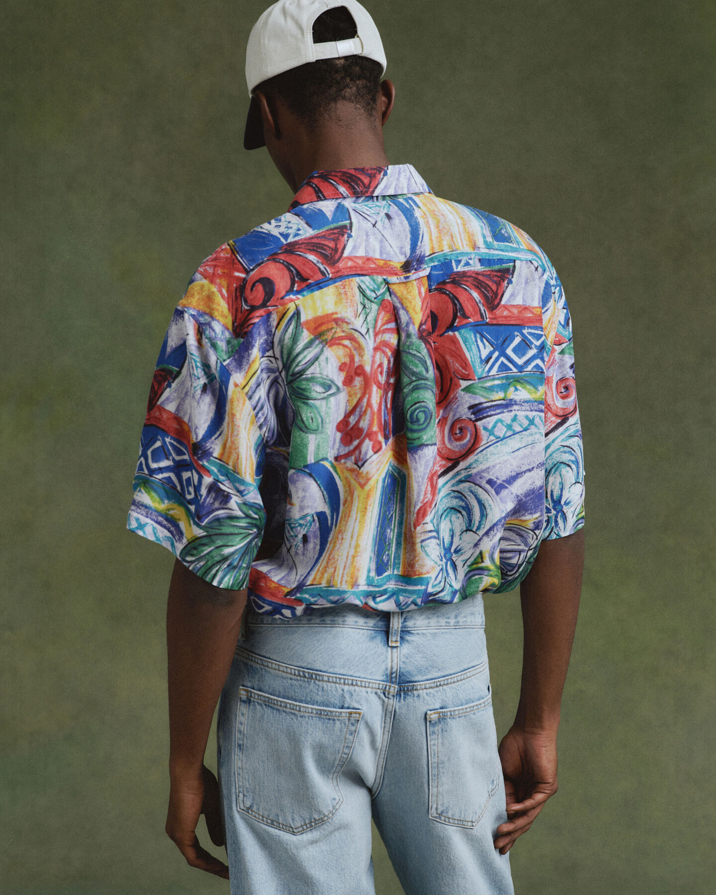 Camicia in seta con stampa relaxed fit