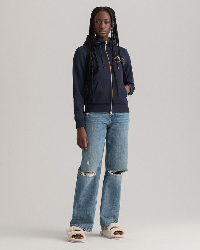 Felpa Archive Shield con cappuccio e zip