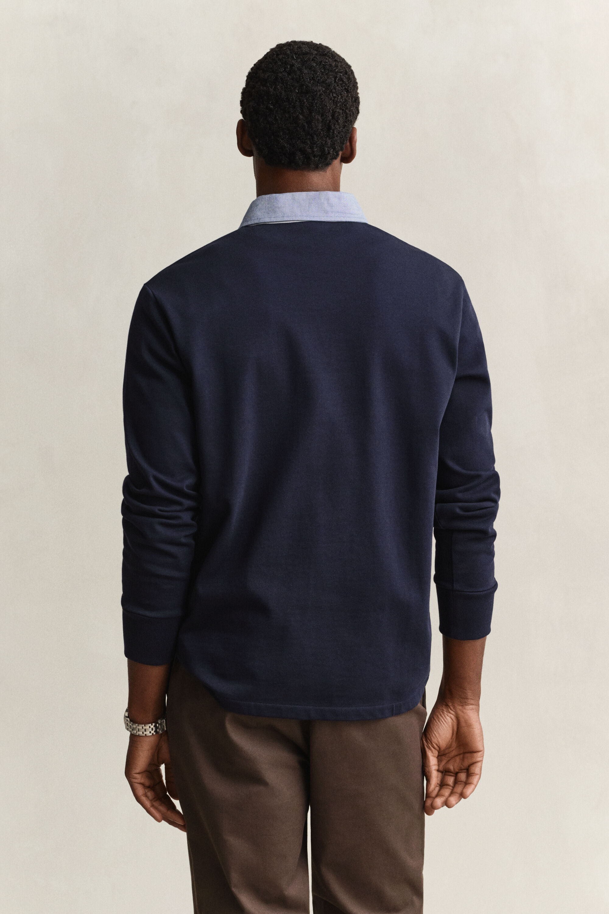 Heavy Rugger con colletto in chambray