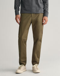 Pantaloni chino in twill stretti in fondo
