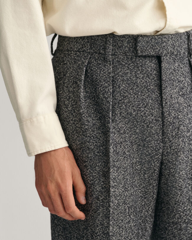 Pantaloni da abito in tweed a gamba larga