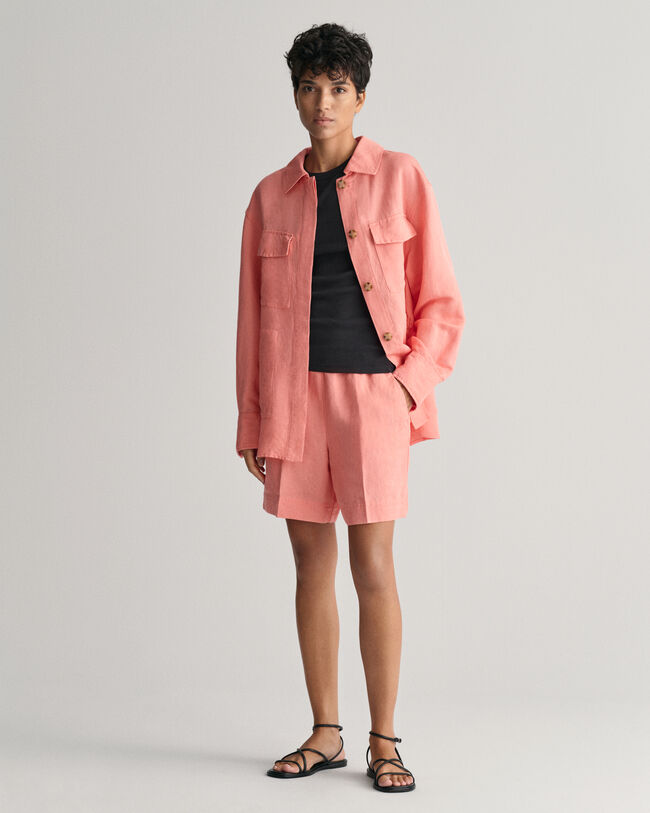 Pantaloncini Pull-on in misto lino relaxed fit