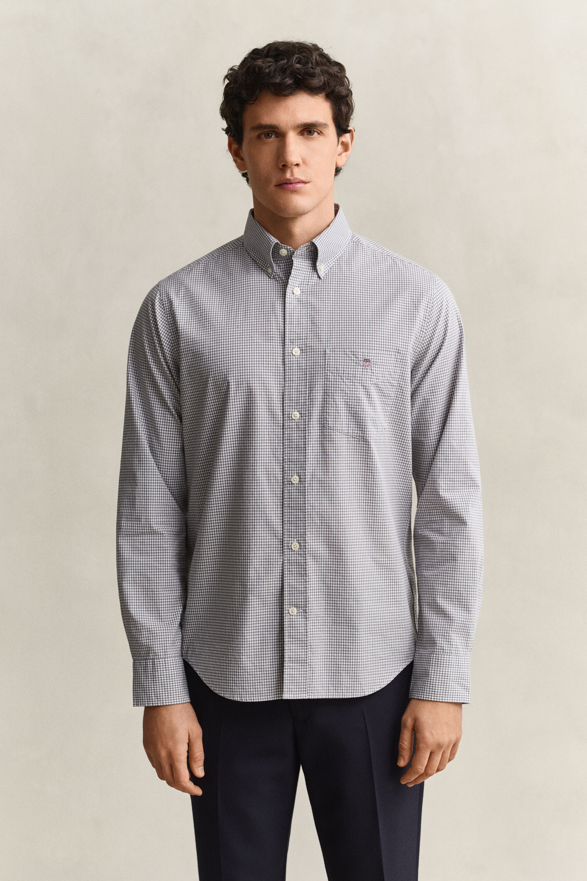Camicia classica in popeline percalle