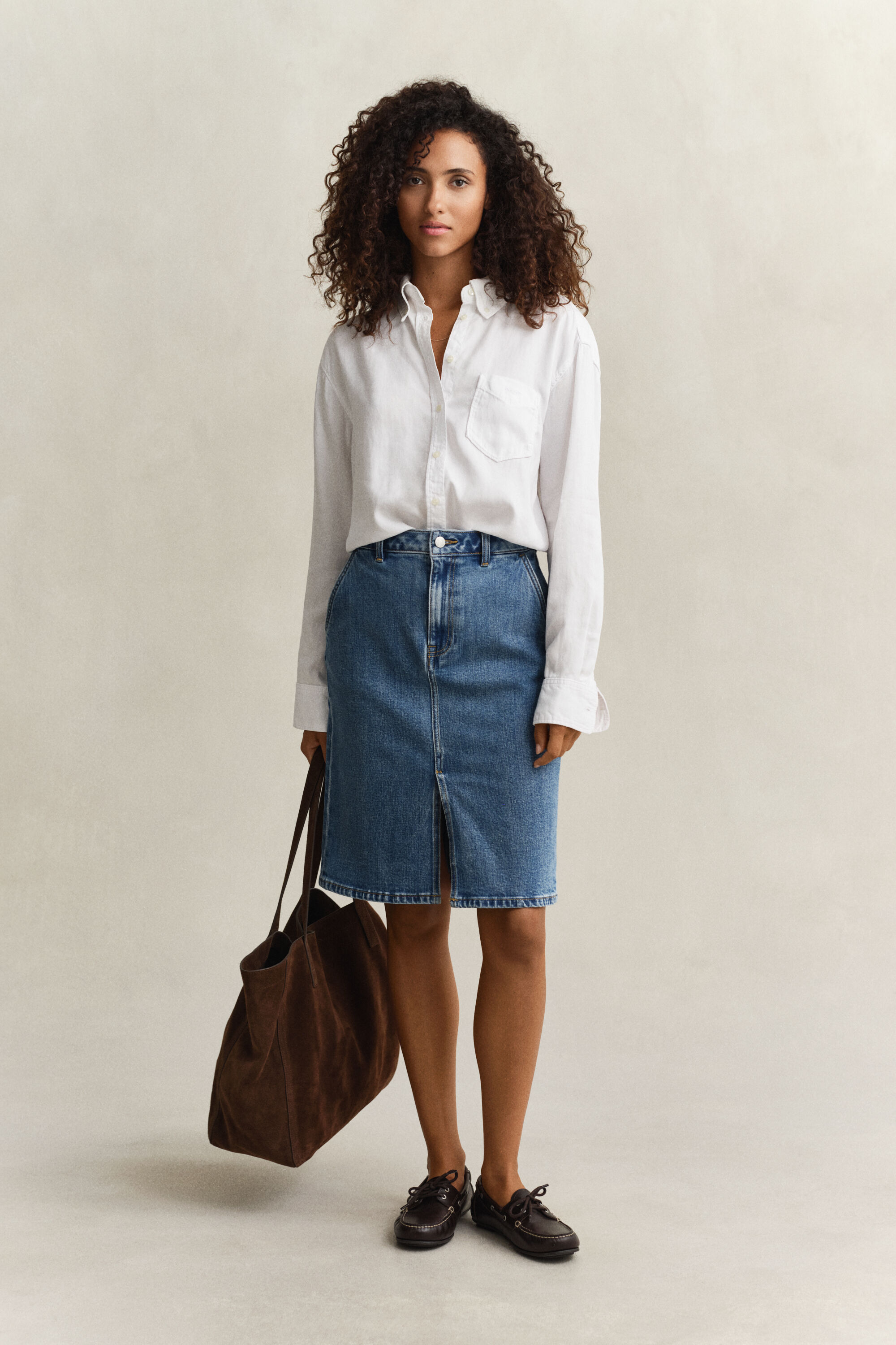 Gonna longuette in denim