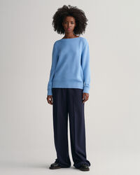 Maglia Textured con scollo a barca in cotone