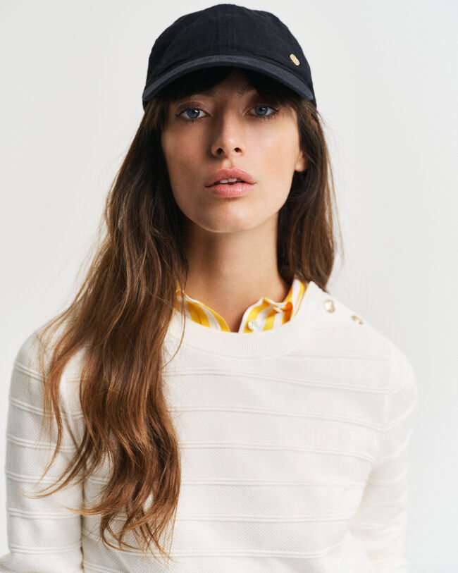 Maglia girocollo in cotone testurizzato