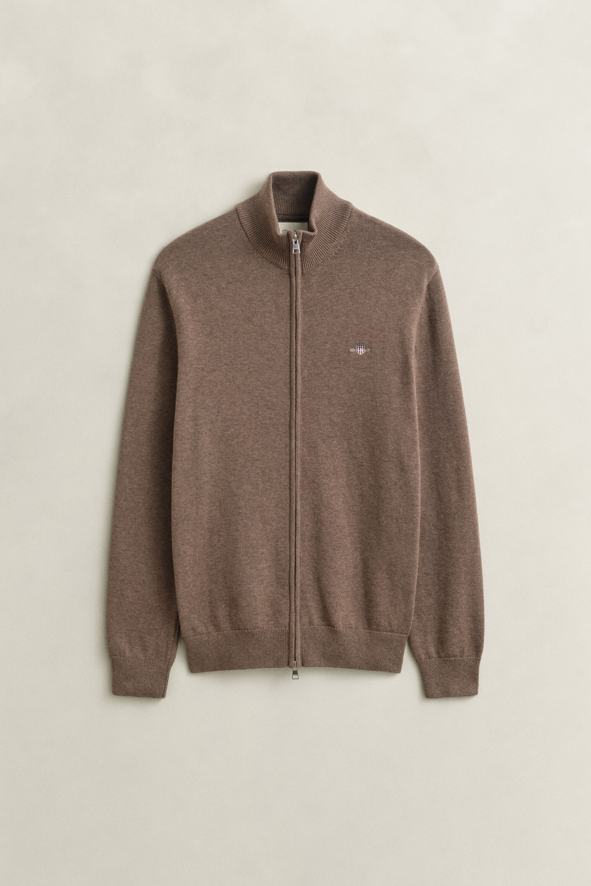 Cardigan in cotone casual con zip