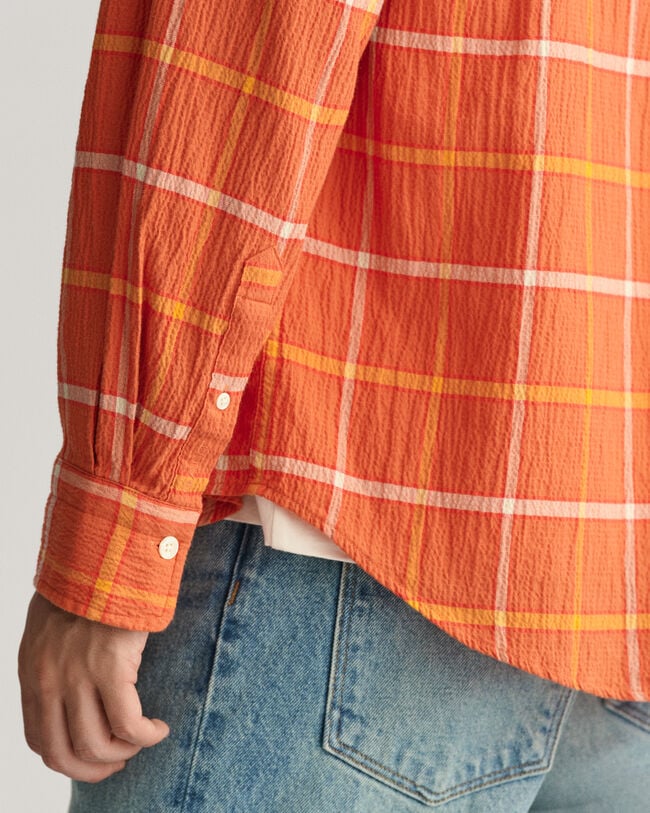 Camicia a quadri testurizzata oversize