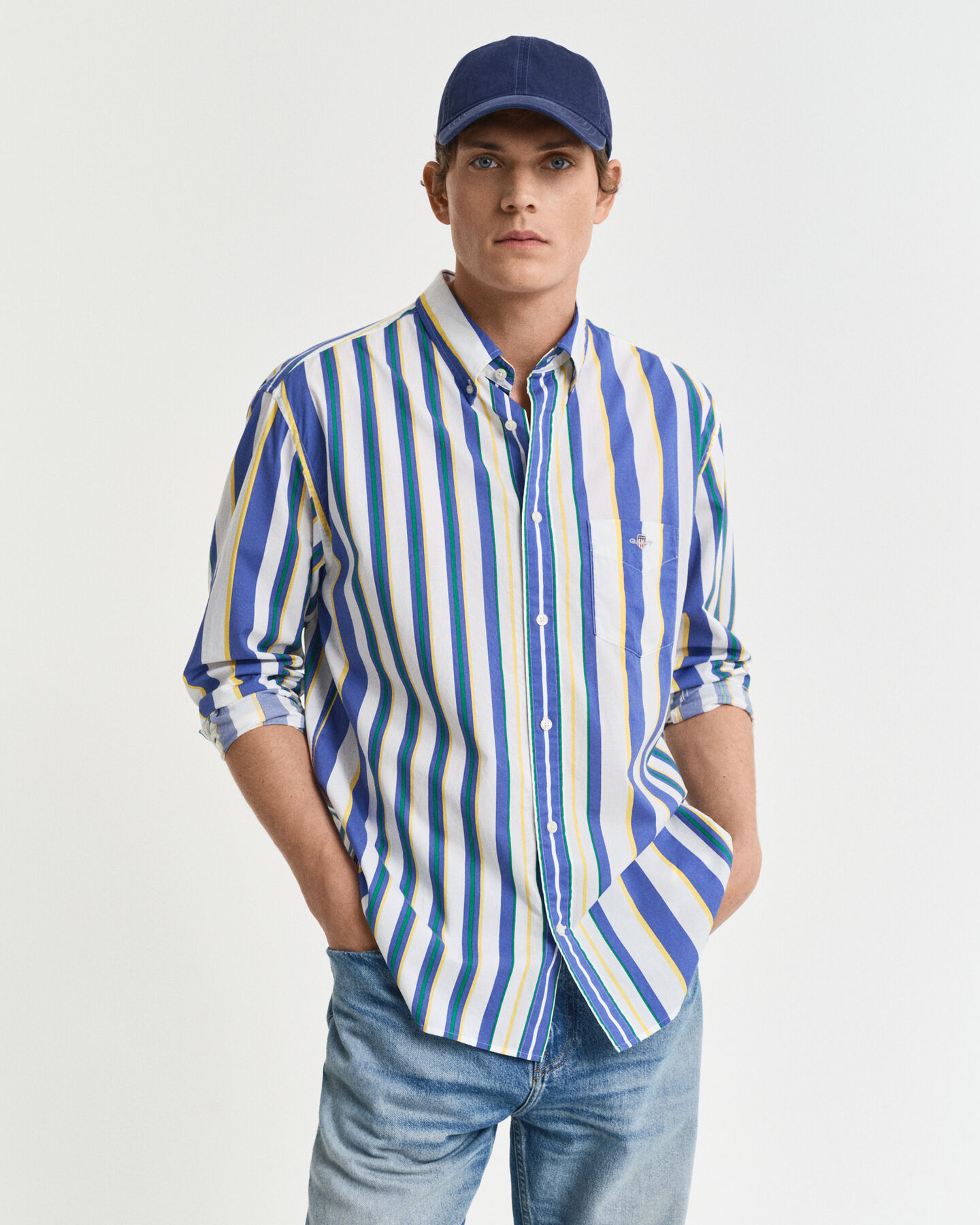 Camicia stampata a righe relaxed fit