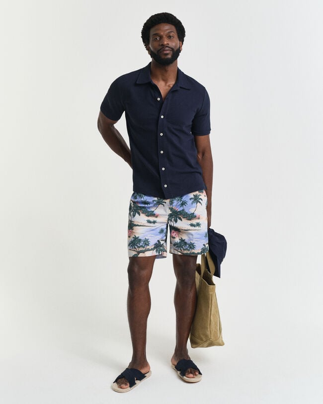 Camicia testurizzata a maniche corte