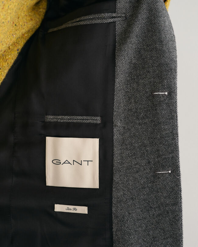 Blazer da abito con motivo a spina di pesce