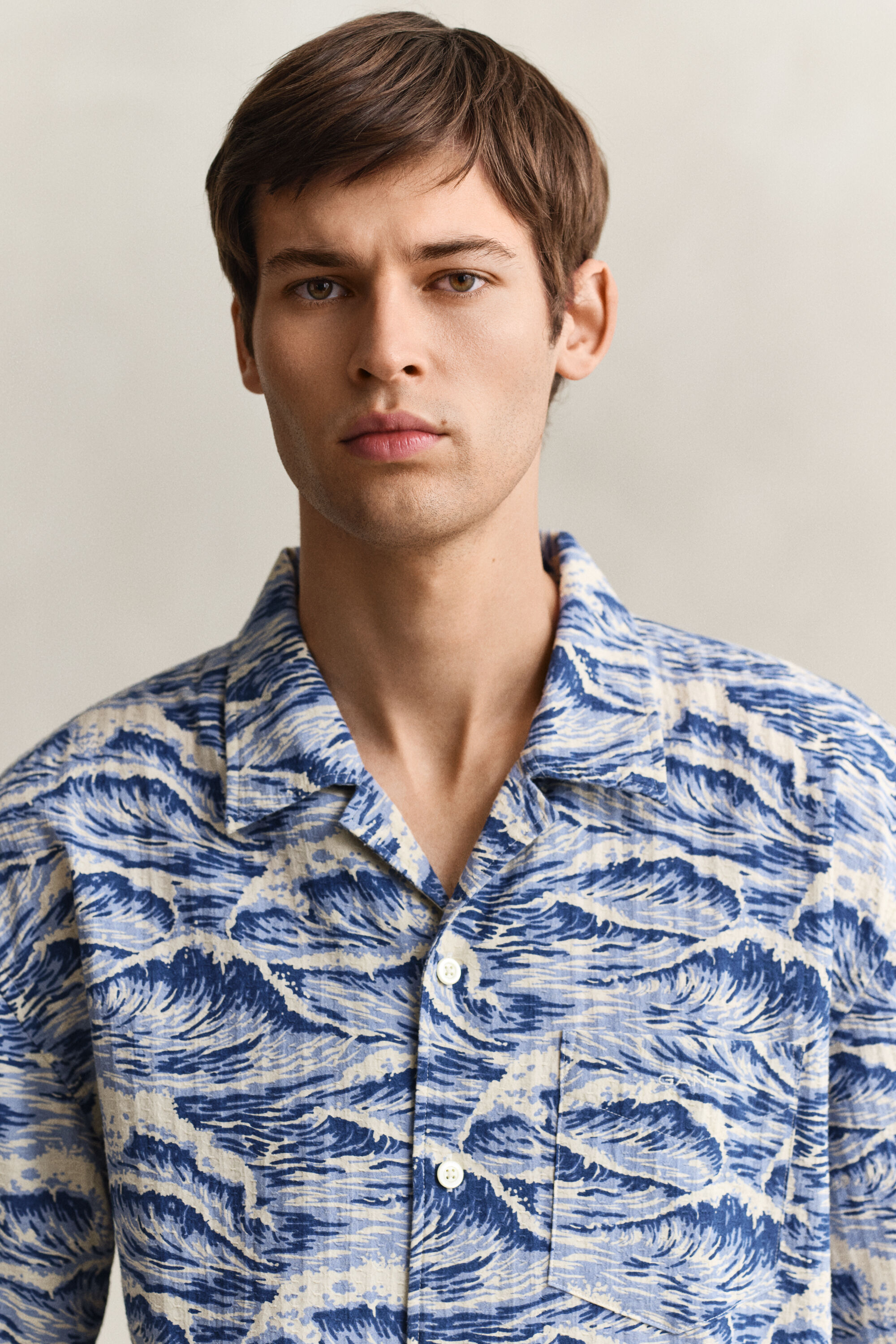 Camicia stampata a maniche corte