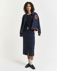 Cardigan in maglia di cotone elasticizzato a trecce