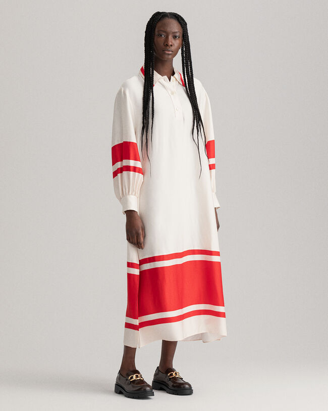 Abito con dettagli a righe