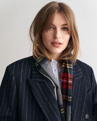 Cappotto gessato in lana