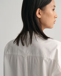 Camicia in popeline con polsini alti oversize