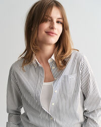 Camicia a righe con colletto a contrasto regular fit