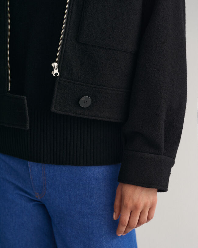 Giacca in boucl&eacute; con zip