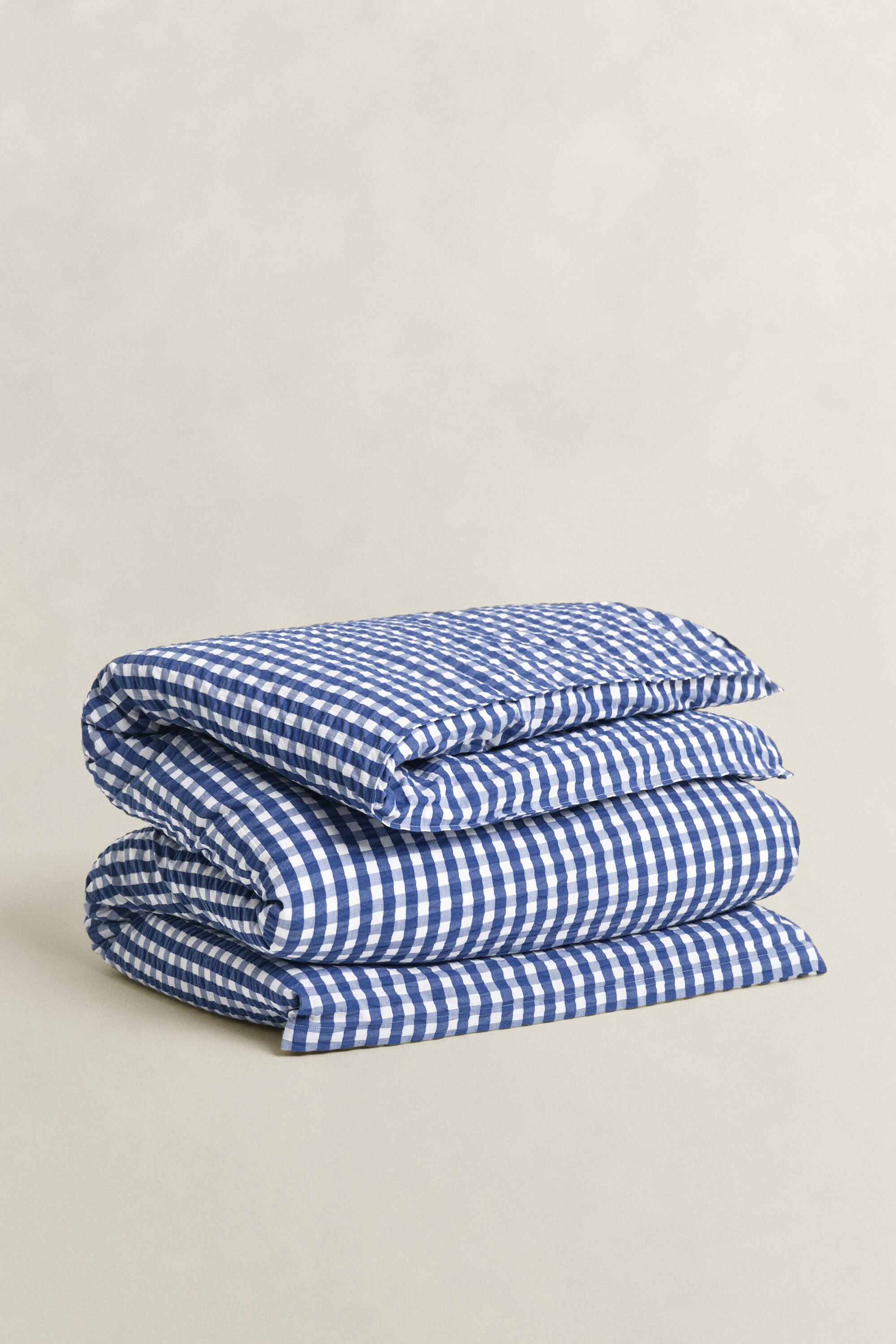 Piumino singolo in seersucker a quadri