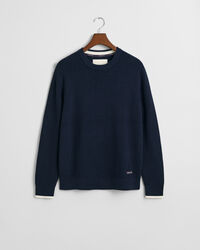 Maglia girocollo in cotone a coste