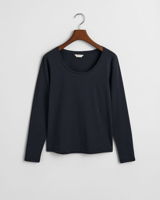 Top a maniche lunghe con scollo rotondo